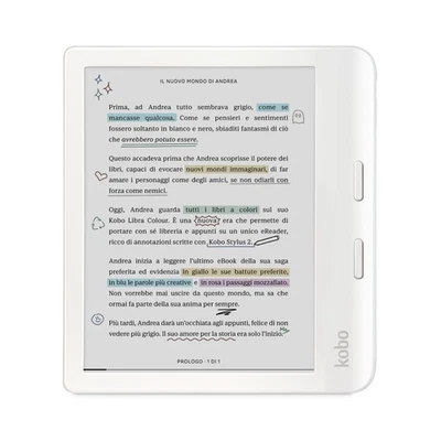 Kobo Libra Colour 32GB WiFi Italian Edition White eReader Touch Tablet New Boxed - Immagine 1 di 4