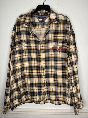 Camisa Tommy Hilfiger Jeans Franela Cuadros Botón Frontal De Colección Para Hombre XXL 2XL Y2K Foto 1 de 4