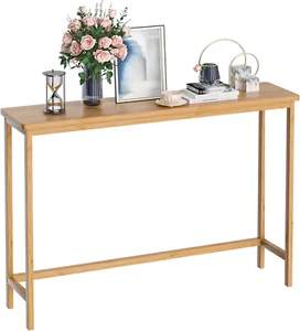 Console Table, Entryway Table, Narrow Sofa Table, 39" Bamboo Hallway Table for E - Picture 1 of 7