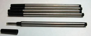 5 RELLENOS ESTÁNDAR DE METAL NEGRO MED ROLLERBALL-AJUSTE WATERMAN + MUCHOS OTROS MODELOS - Imagen 1 de 1