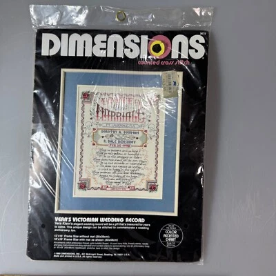 Kit de punto de cruz contado dimensiones vintage disco de boda victoriano de Vera 12x1 Foto 1 de 2