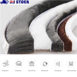 Brush Self Adhesive Sealing Strip Door And Window Seal Pile Weatherstrip - Picture 1 of 15