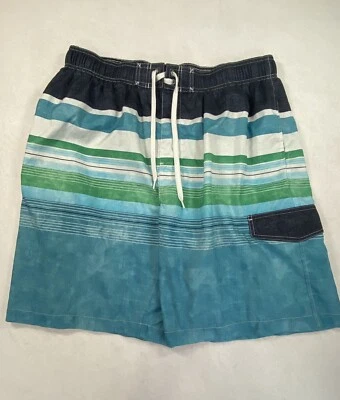 Traje de baño Sonoma para hombre talla XXL azul verde rayas cordón malla forro pantalones Foto 1 de 4