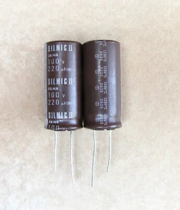 2 pcs 220uF 100V Elna Silmic ARS 220µF 85° HI End Audio capacitors - Picture 1 of 2