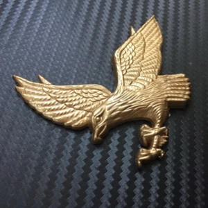 Car Badge Flying Eagle Metal Gold Motorcycle Side Trunk Rear Hood Emblem Sticker - Foto 1 di 5