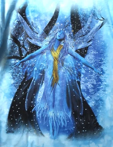 NOS Vintage The Mountain Winter Fairy Goddess L 2002 John Shannon Leather Tag - Picture 1 of 9