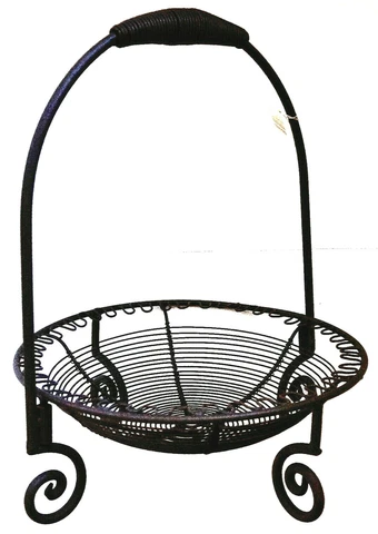 Present Eggs Flowers Fruits Vegetables Bread Decor Basket Metal Anthracite High Cover
