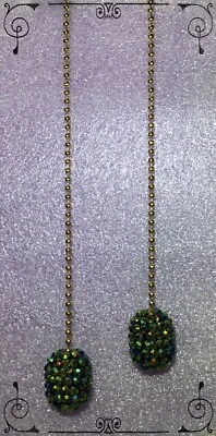 Tiradores de abanico artesanales de cuentas de discoteca facetadas de champán dorado verde naranja amarillo Foto 1 de 4