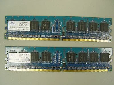512 MB DELL Non-ECC SDRAM 240-pin PC-4200 NANYA NT512T64U88A0BY-37B (E702) - Image 1 of 3