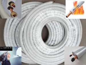 Kältemittelleitung 50m 1/4 +3/8  Kupferrohr Isoliert R32 EN12735 für Klimaanlage - Bild 1 von 4