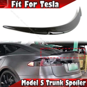 2012-2025 Painted Color Fits Tesla Model S Sedan V Type Rear Trunk Spoiler Lip - Picture 1 of 4