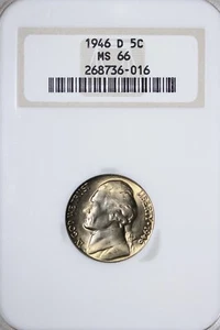 GEM BU 1946-D Jefferson Nickel NGC MS66 Big Fat Fatty Holder ZXCL - Picture 1 of 4