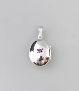 9927410 925 Silver amethyst-medaillon Pendant - Picture 1 of 2