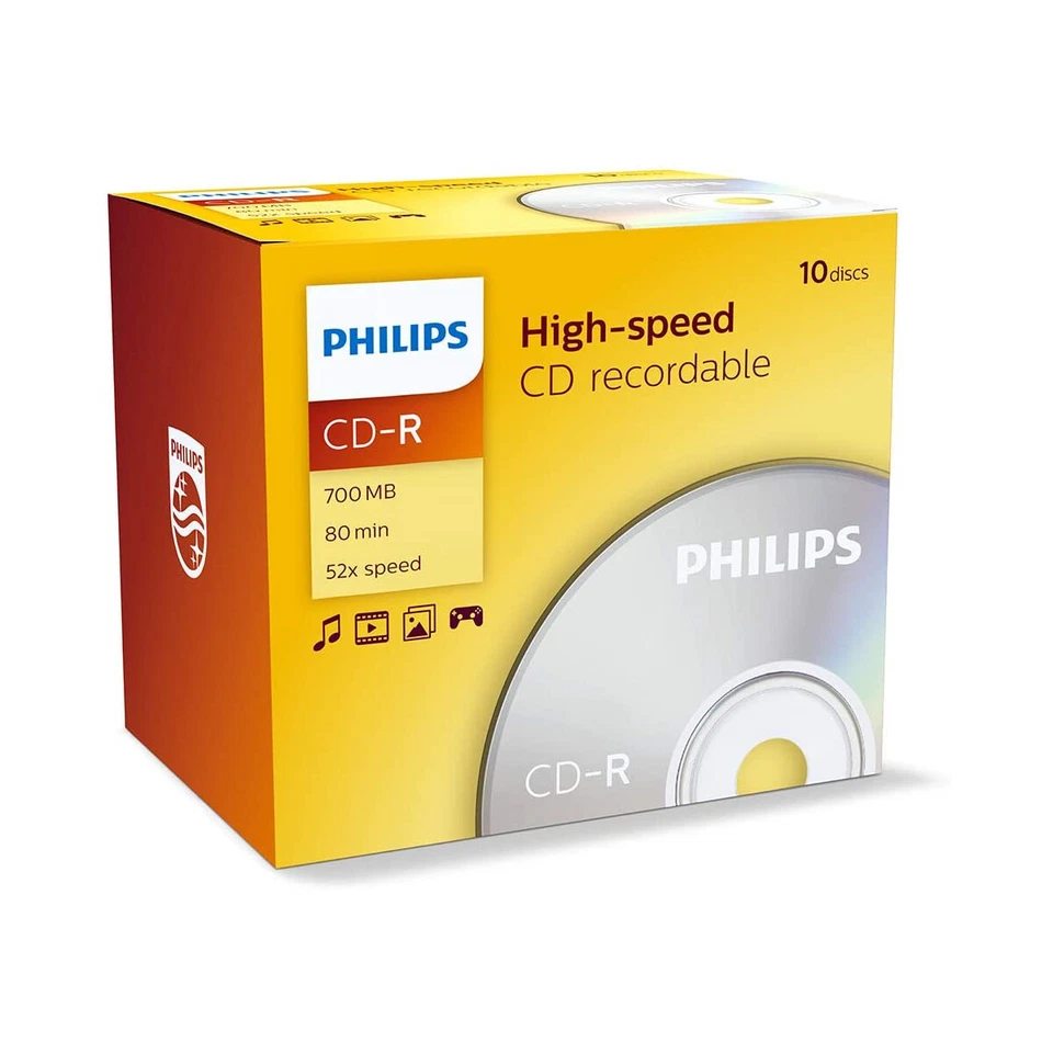 10x Philips CD-R 700MB Rohlinge 80 Min. Aufnahmezeit max. 52xSchreibgeschwindig. - Bild 1 von 1