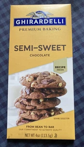 Case Of 6 GHIRARDELLI Premium Semi-Sweet Chocolate Baking Bar 4 oz each - Picture 1 of 1