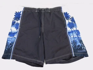Speedo Men Swim Trunks Size Large Blue Palm Tree - Picture 1 of 8