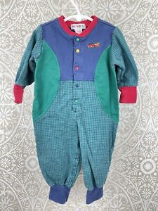 Vintage Gymboree Romper Baby Colorblock 90's Train Outfit Size XS 9-18 Months