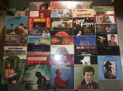 Huge Lot of 35+ VG Country Vinyl LP Record Albums Elvis Willie Nelson Buck Owens - Image 1 of 4