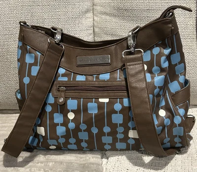 PETUNIA PICKLE BOTTOM Diaper Bag 'Sashay Satchel' Red Floral Canvas Backpack - Image 1 of 4