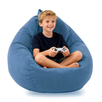 Bean Bag Chair Memory Foam Bean Bag Chairs for Kids/Teens with Filling Round ... - Image 1 of 4