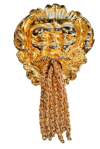 Poseidon  PAULINE RADER VINTAGE GOLDBROSCHE Kopf Poseidon  Wassergott - Imagen 1 de 11