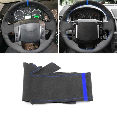Suede Blue-Line Steering Wheel Cover For Land Rover Freelander 2 LR2 2007 - 2012 - Image 1 of 4
