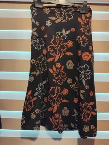 weird fish skirt size 16 New Never Worn No Tags Brown Floral Organic Cotton - Picture 1 of 8