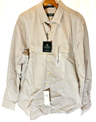 NWT Lyle & Scott Scotland Mens Combed Cotton Button Up Shirt M Blue Tan Check - Image 1 of 4
