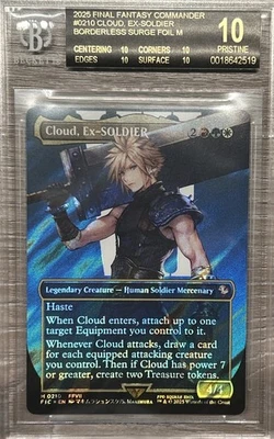 BGS 10 BLACK LABEL Magic the Gathering Cloud, Ex-SOLDIER Surge Final Fantasy - Image 1 of 2