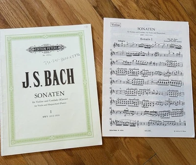 JS BACH SONATEN FOR VIOLIN AND HARPSICHORD SHEET MUSIC   - Image 1 of 4