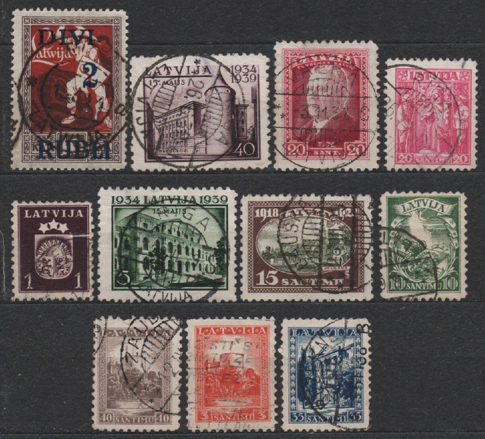 Latvia small lot of used stamps Latvija Overprinted - Image 1 of 1