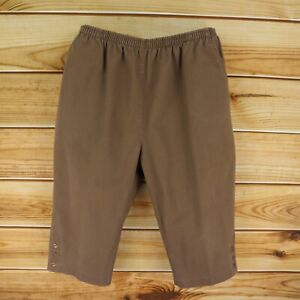 Draper's & Damon's Capri Pants Womens Size 18P Dark Brown Elastic Waist Pockets