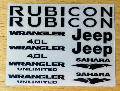 1/10 1/6 Sticker JK LOGOS For FMS Mashigan JEEP YJ Wrangler -BLACK- - Image 1 of 4