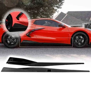Se adapta al Corvette C8 2020+ faldas laterales estilo 5VM extensiones panel basculante aspecto de carbono - Imagen 1 de 14