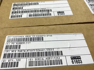 Box of 100 Micron MT4HTF3264AY-53ED3 256MB Original -Contact us for quantity - Picture 1 of 1