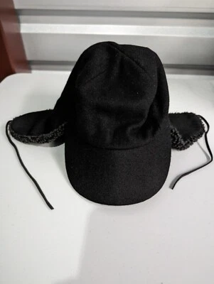 Amicale Hat Mens Small Medium Black Flapper Winter Wool Blend Cabincore Outdoor - Image 1 of 4