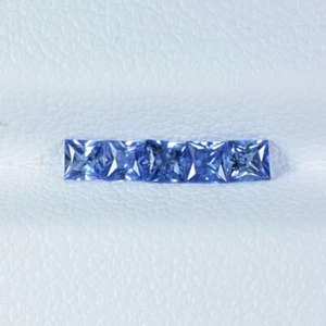 0.45 ct BEST GRADE NICE BLUE / NATURAL SAPPHIRE - 2.4 mm 5Pcs Princess cut Video - Picture 1 of 2