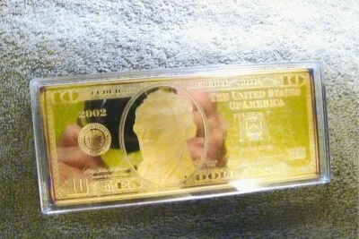 SOLID 4 oz. SILVER $10 FEDERAL RESERVE NOTE - Image 1 of 3