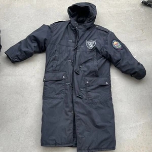 Vintage NFL Oakland Raiders Stadium trench coat solo membri giacca field coat - Foto 1 di 14