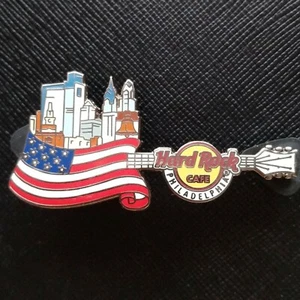 PHILADELPHIA US🇺🇸Hard Rock CAFE®HRC PIN🎸Core City Over Flag Guitar 2017🎸NEW - Picture 1 of 3