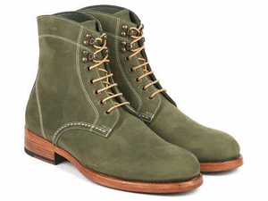 Paul Parkman Men's Boots Green Nubuck (824NGR33) - Picture 1 of 6