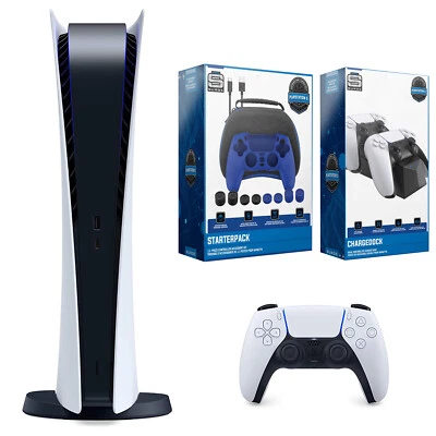 Sony Playstation 5 Versión Digital con Estación de Carga y Paquete de Inicio Foto 1 de 4