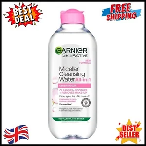 Garnier Micellar Cleansing Water For Sensitive Skin 400ml-Gentle Face Cleanser - Picture 1 of 9
