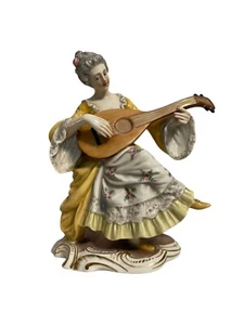 Figura de cerámica, Dame Die Spielt, Fine XIX SIGLO, Capodimonte Ginori - Imagen 1 de 5