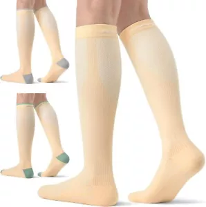 3 Pairs Compression Socks for Women and Men 20-30mmHg-Circulation Support Socks - Picture 1 of 7