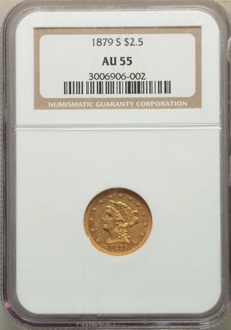 1879-S Liberty Gold Quarter Eagle $2.5 NGC AU55 Cover