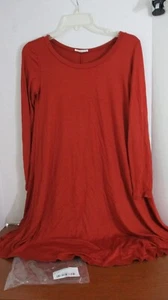 LOLLIPOP STAR ~Soft RUST LONG SLEEVE BALLET TUNIC TOP DRESS~95% Rayon~Small~NWT - Picture 1 of 5
