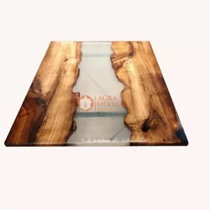 Clear Resin River Dining Table Handmade Acacia Custom Luxury Furniture Home Deco - Picture 1 of 4