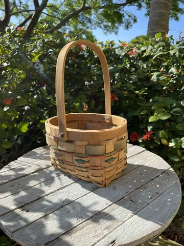 Woven Open Basket with Handles Decorative Salmon Trout Fish Cabin Cover
