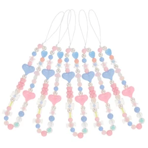 5pcs Decorative Cute Keychain Phone Lanyard Beaded Phone Charm - Zdjęcie 1 z 12